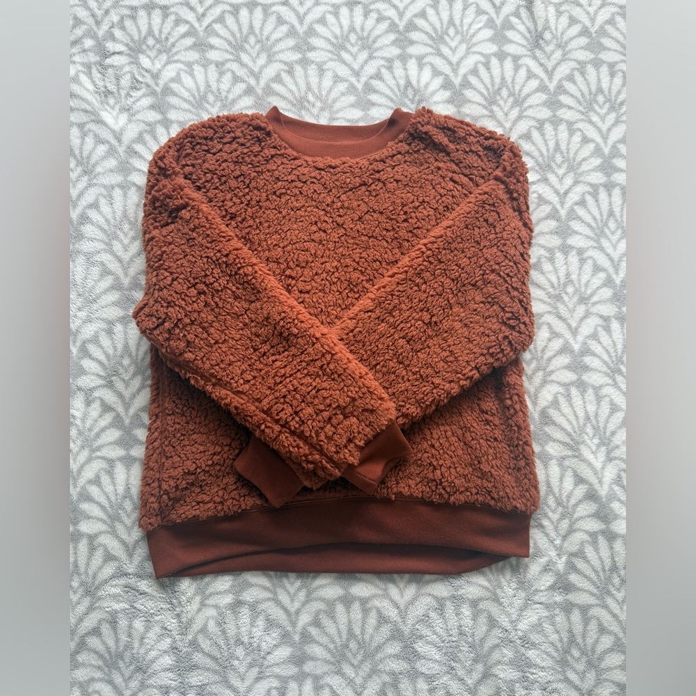 Cozy Red/Brown Fleece Sweater